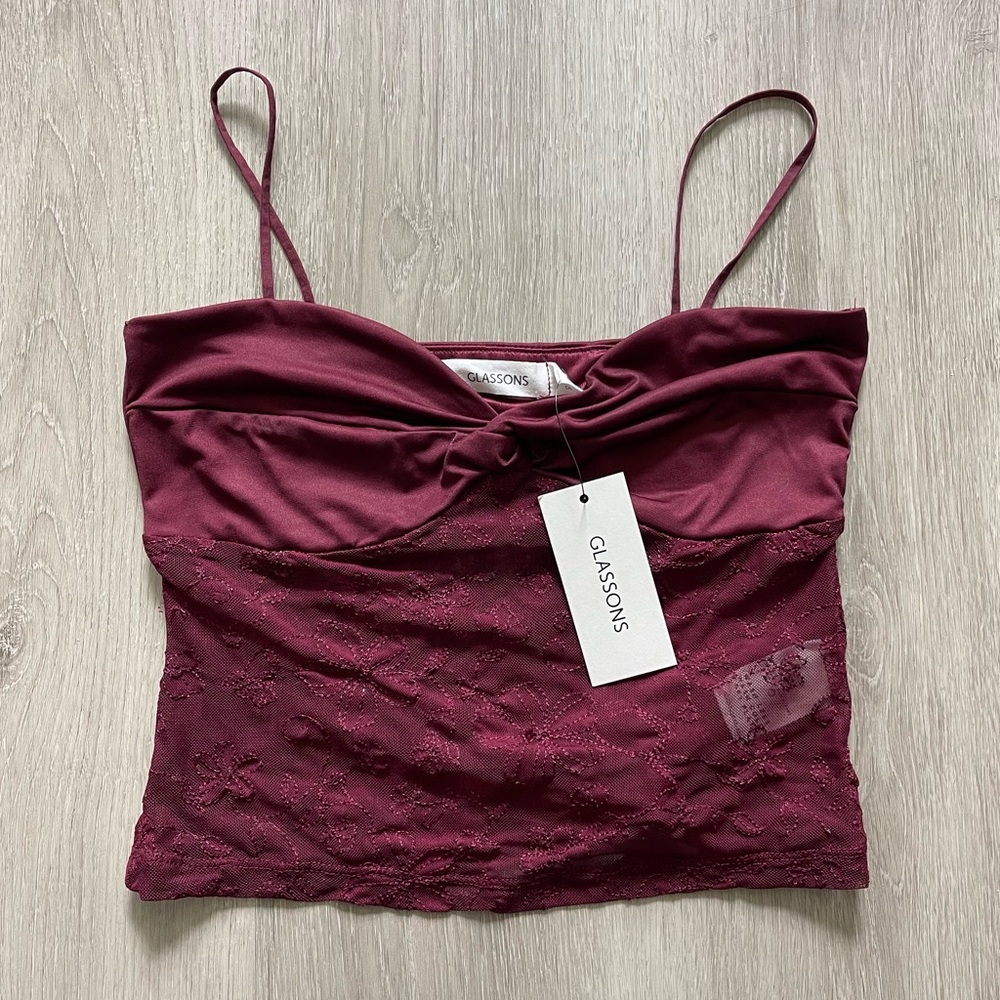 Glassons Maroon Tank Top – Size S – NWT